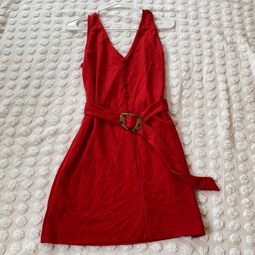 Zara red dress with removable belt Size S